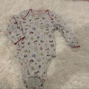 Baby Girl One Piece Long Sleeve Tees 3-6 mos. Lot of 3 	Q005